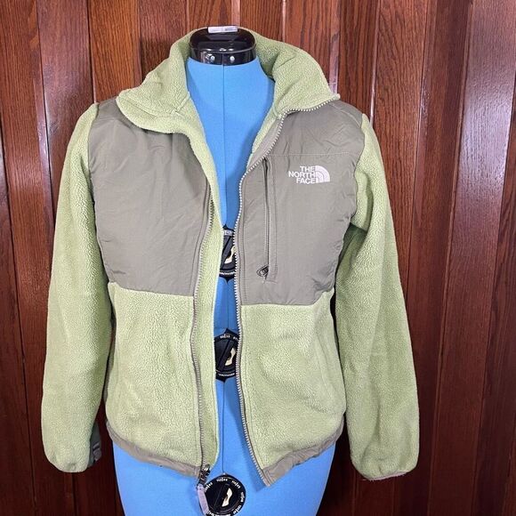 The North Face Denali Polartec Fleece Green/Gray Jacket Full Zip Pockets size S - Picture 1 of 4